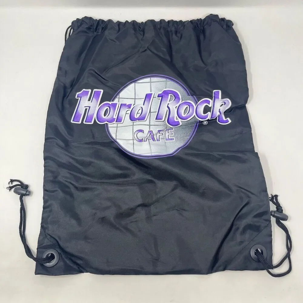 Vintage Hard Rock Cafe Black Pull String Back Pack